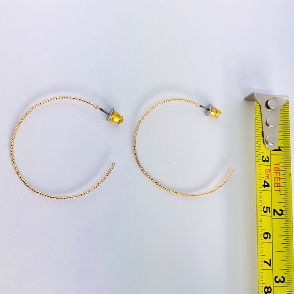 New! Gold Twisted Hoop Earrings - Picture 3 of 3